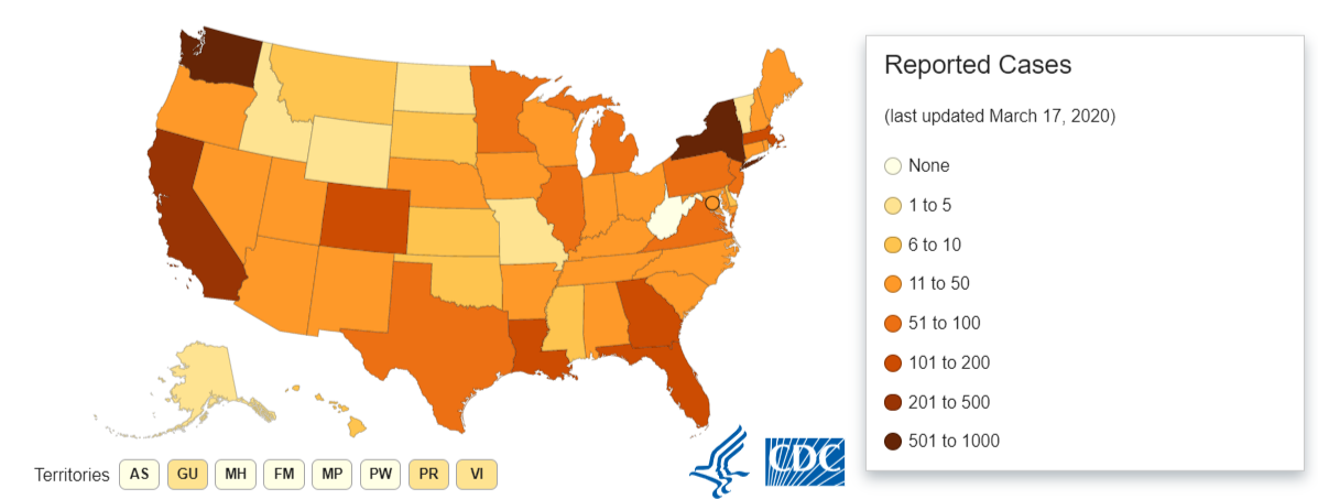 Cases in US CDC